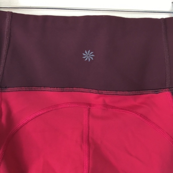 Athleta All in Structure Tights Leggings 7/8 Women XXS  Burgundy Pink Inseam 25” - Picture 15 of 16